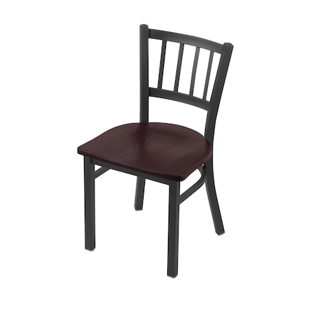 610 Contessa 18 Chair With Pewter Finish And Dark Cherry Oak Seat